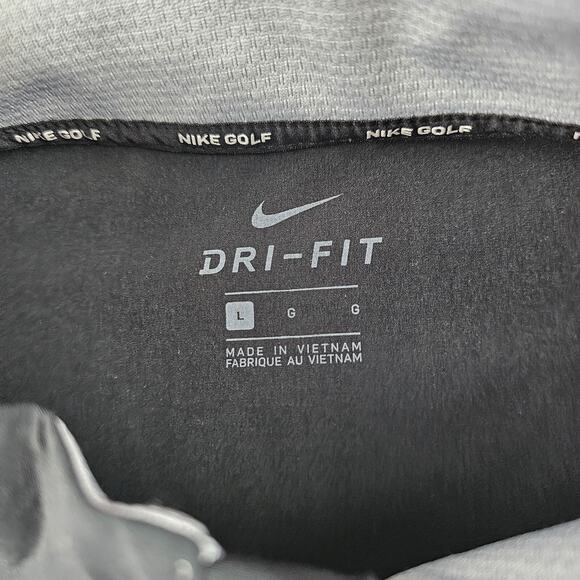 Nike Golf Dri-Fit 1/4‎ Zip Pullover Men Large Gray Black Long Sleeve Mock Neck - Picture 5 of 9